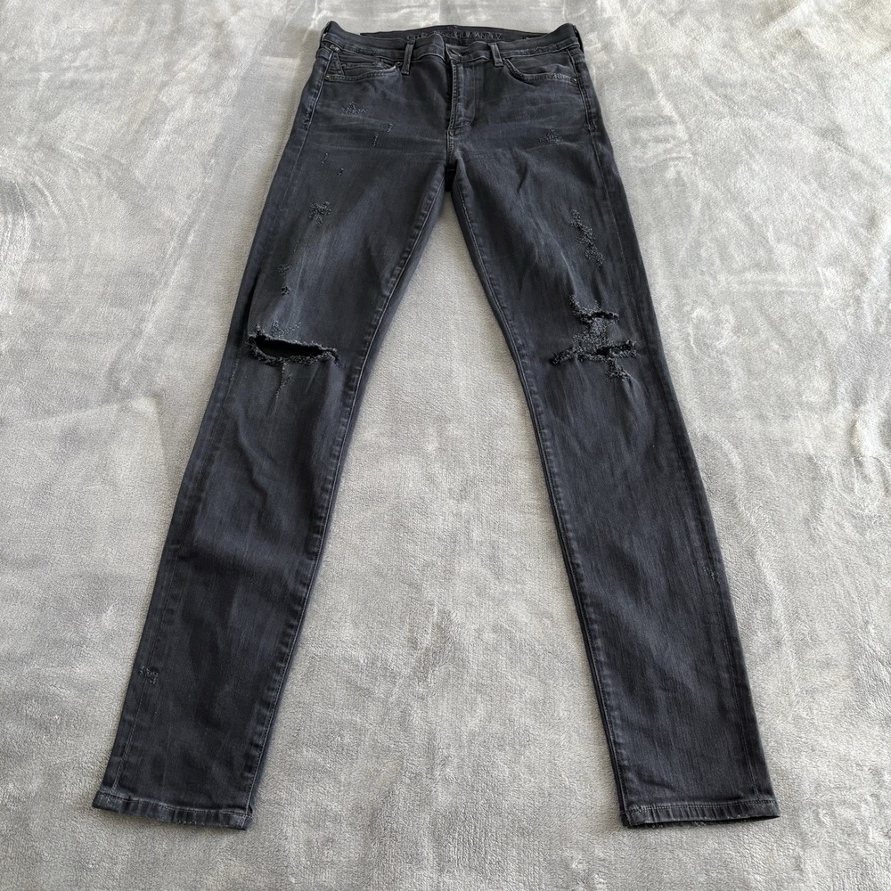 Citizens of‎ Humanity Rocket Distressed High Rise Skinny Women's Jeans Black 28